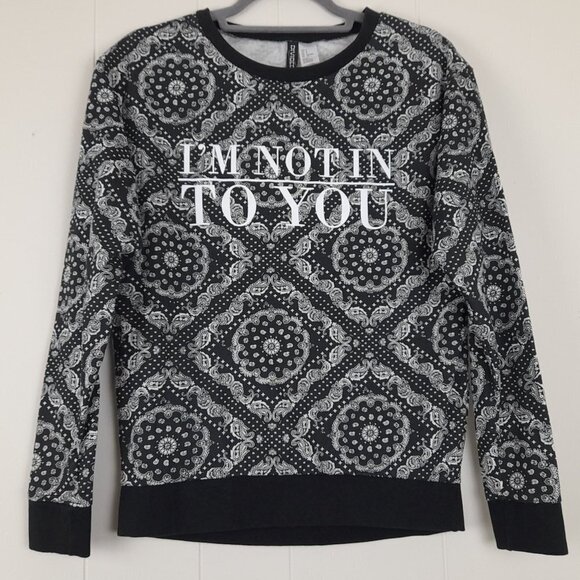H&M Divided I'm Not Into You Graphic Sweatshirt Size S - Picture 2 of 7